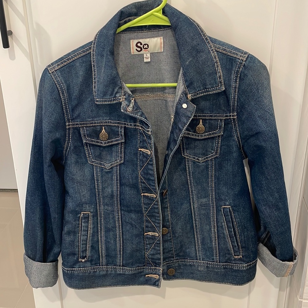 Juniors Large Medium Wash Jean Jacket
